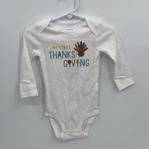 Carter's Just One You Baby My First Thanksgiving Bodysuit White Size 9M NWOT - Picture 2 of 6